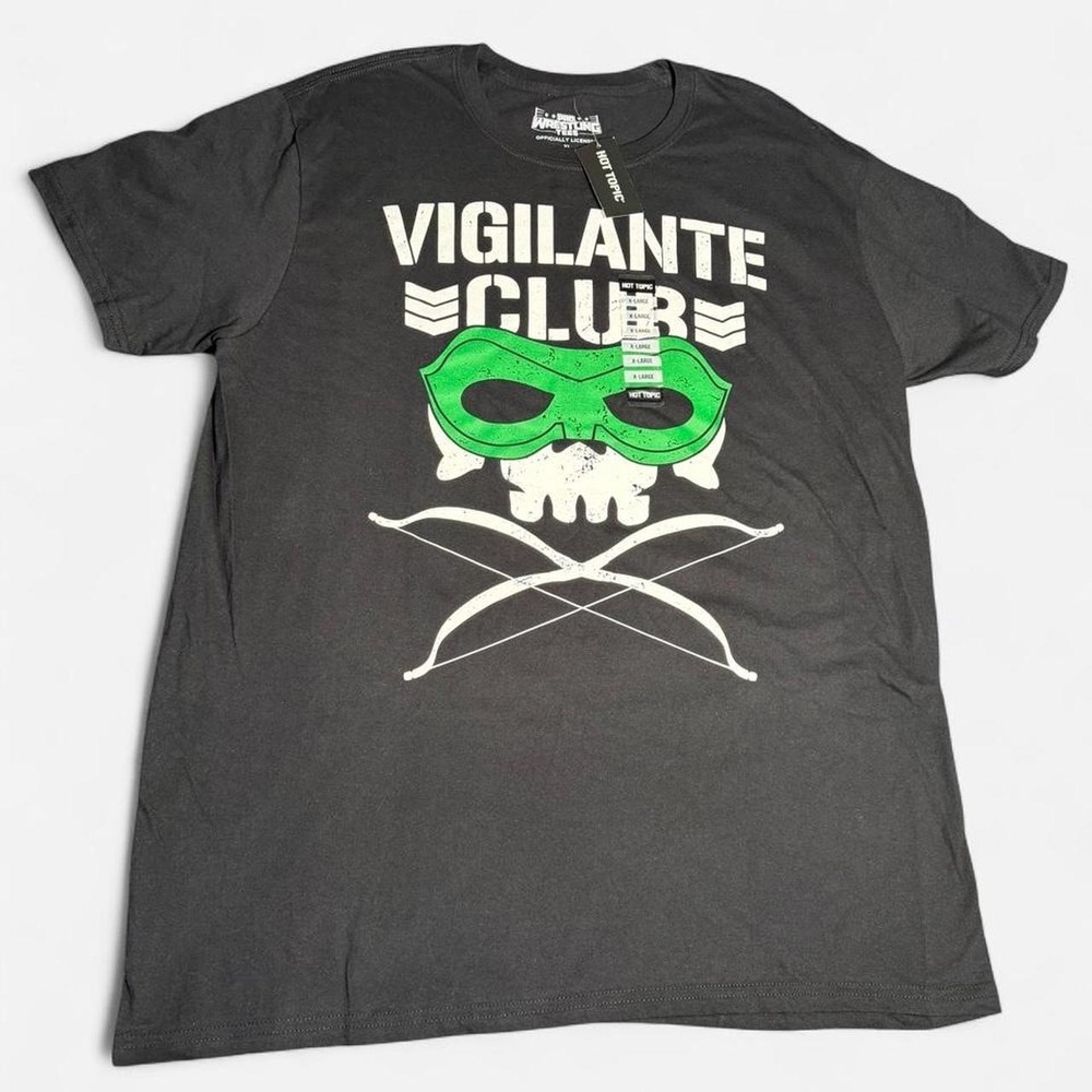 Pro Wrestling Tees Amell Vigilante Club Men XL Black Graphic T-Shirt Hot Topic